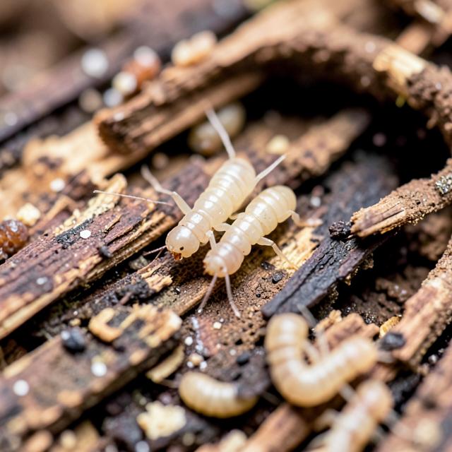 Termites on damaged wood
